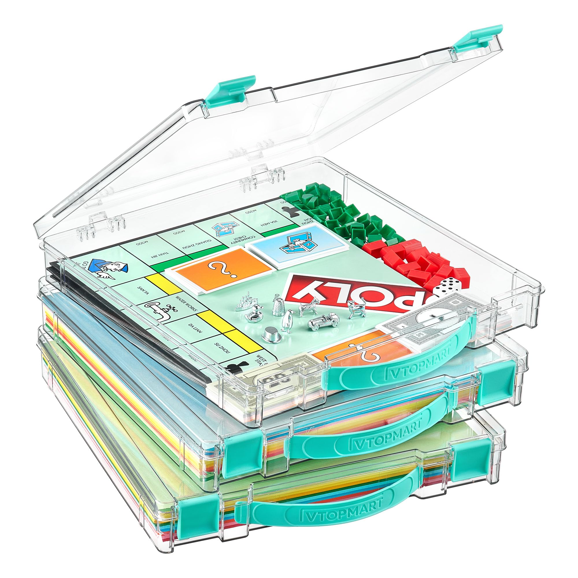 Amazon.com: Vtopmart 3 Pack Board Game Storage with Handle and